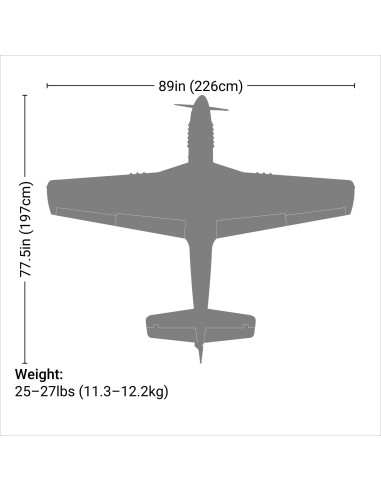 P-51D Mustang 60cc ARF  89"