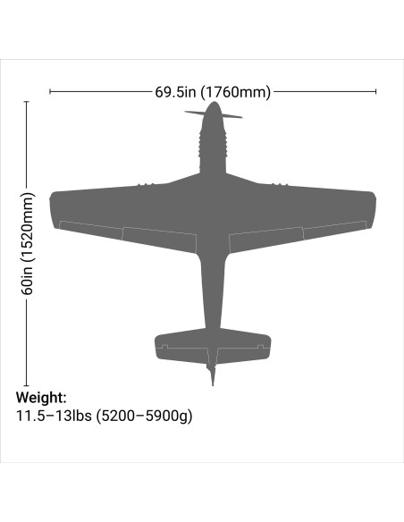 P-51D Mustang 20cc ARF  69.5"