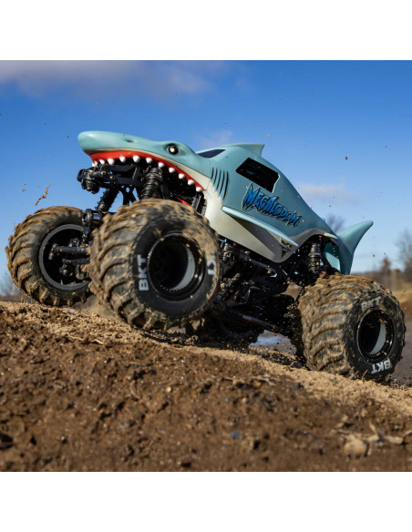 1-18 Mini LMT Megalodon 2S 4X4 RTR Brushed Monster Truck (Battery & Charger Included)  Blue