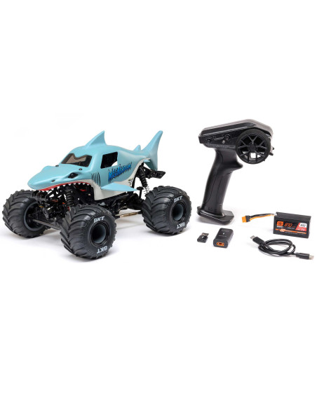 1-18 Mini LMT Megalodon 2S 4X4 RTR Brushed Monster Truck (Battery & Charger Included)  Blue