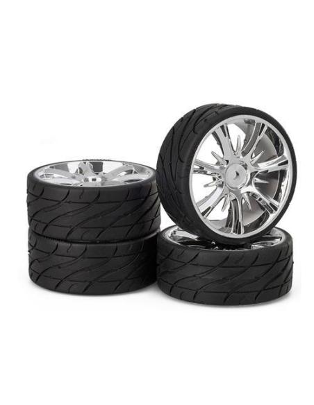 Tire & Rim Set LP Twister Chrome 1/10