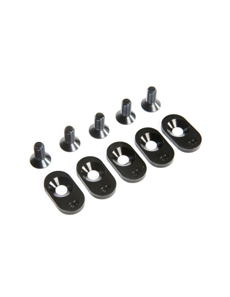 Engine Mount Insert and Screws 20T  Black (5): 5ive-T 2.0 (fits 62T spur)