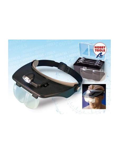 Casco Lupa/Luz con 4 lentes diferentes y con 2 LEDS