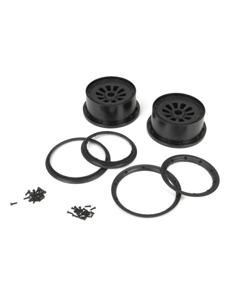 1-5 Wheel and Beadlock Set 4.75  24mm Hex  Black (2): 5IVE-T