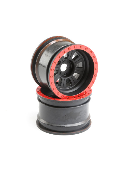 1-6 Front-Rear 3.6 Wheels  20mm Hex  Black (2): Super Rock Rey