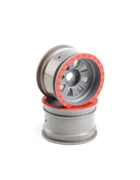 1-6 Front-Rear 3.6 Wheels  20mm Hex  Silver (2): Super Rock Rey