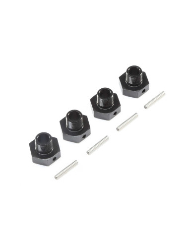 20mm Wheel Hexes and Pins Black (4): Super Baja...