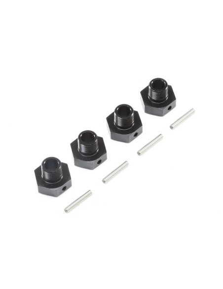 20mm Wheel Hexes and Pins Black (4): Super Baja Rey