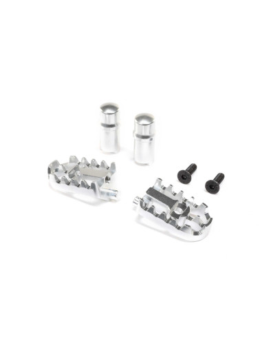 Aluminum Foot Pegs  Silver: Promoto-MX