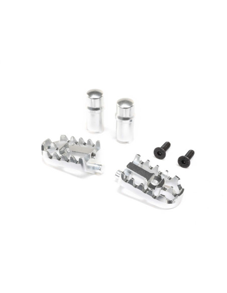 Aluminum Foot Pegs  Silver: Promoto-MX