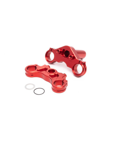 Aluminum Triple Clamp Set  Red: Promoto-MX