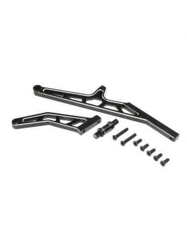 Chassis Brace Set Rear  Aluminum Black: DBXL-E 2.0