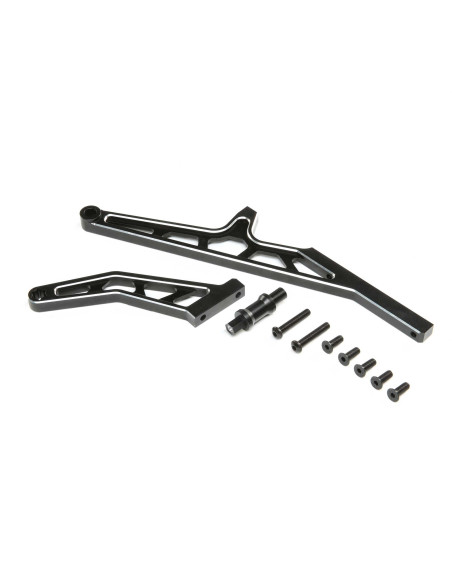 Chassis Brace Set Rear  Aluminum Black: DBXL-E 2.0