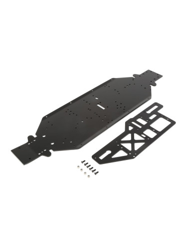 Chassis w Brace plate 4mm Black DBXL-E