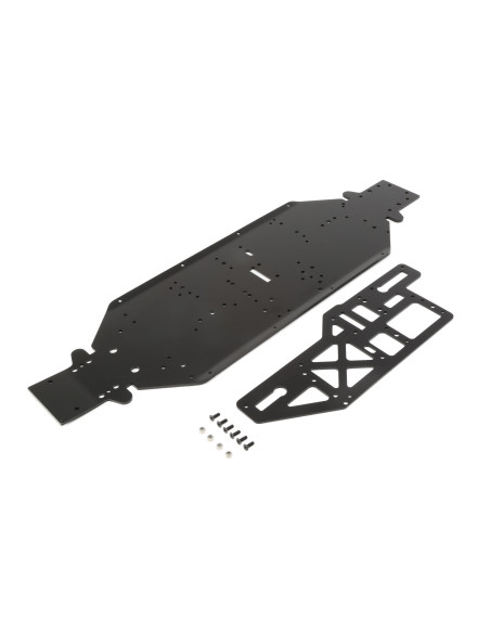Chassis w Brace plate 4mm Black DBXL-E