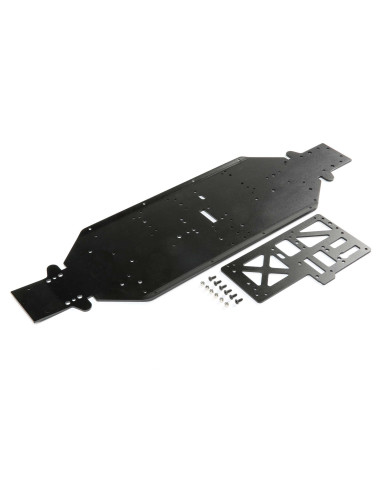 Chassis with Brace  4mm Black: DBXL-E 2.0