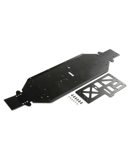 Chassis with Brace  4mm Black: DBXL-E 2.0