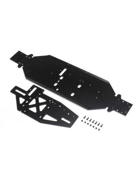 Chassis with Brace Plate  4mm  Black: DBXL 2.0