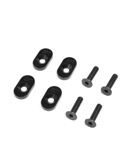 Engine Mount Insert & Screws 20T  Black(4): DBXL 2.0