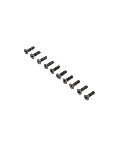 Flat Head Screws  Steel  Black Oxide  M4 x 14mm (10)