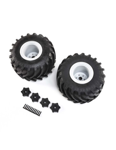 Mounted Monster Truck Tires  Left-Right: LMT