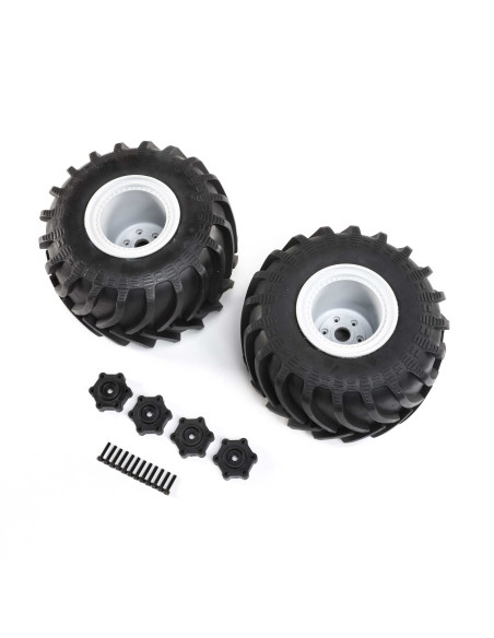 Mounted Monster Truck Tires  Left-Right: LMT