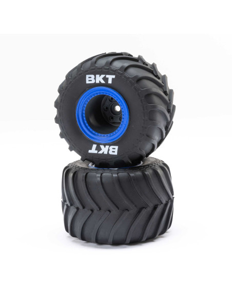 MT Tires  Blue Beadlock  Premount(2): Mini LMT