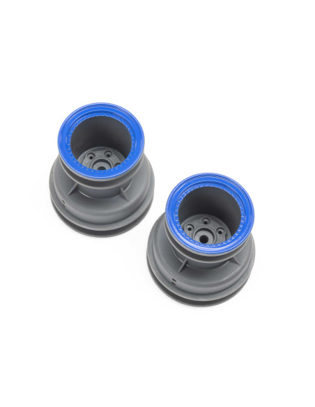 MT Wheel  Blue Beadlock  Lt Grey(2): Mini LMT