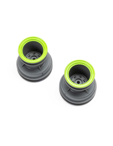 MT Wheel  Green Beadlock  Lt Grey(2): Mini LMT