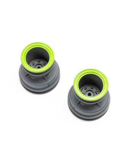 MT Wheel  Green Beadlock  Lt Grey(2): Mini LMT