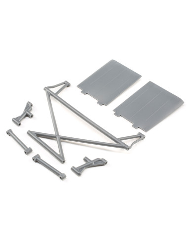 Rear Tower Support  X-Bar  Mud Guards  Gray:...