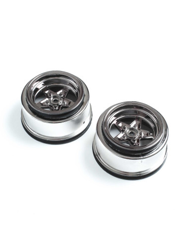 Rear Wheel  Black Chrome (2): 22S Drag