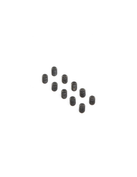 Set Screws  Steel  Black Oxide  Flat Point  M4 x 6mm (10)