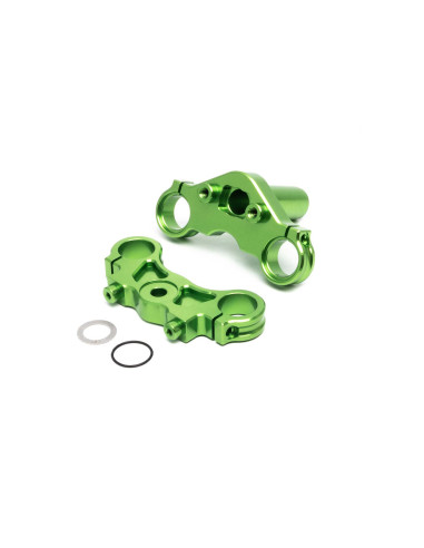 Aluminum Triple Clamp Set  Green: Promoto MX