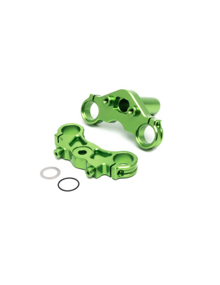 Aluminum Triple Clamp Set  Green: Promoto MX