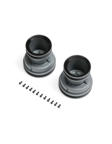 MT Wheel  Black Beadlock  Light Grey (2): Mini LMT