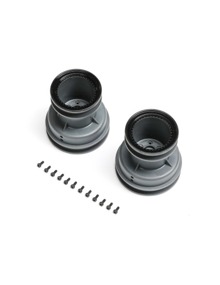 MT Wheel  Black Beadlock  Light Grey (2): Mini LMT