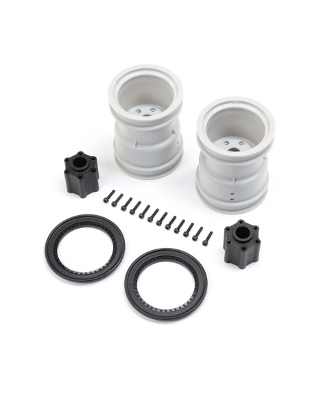 2.6" Wheel with Beadlock Ring  Black (2): LMT 2.0