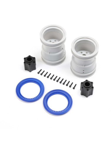 2.6" Wheel with Beadlock Rings  Blue (2): LMT 2.0