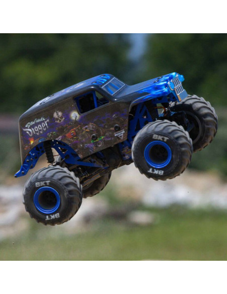 1-18 Mini LMT Son Uva Digger 2S 4X4 RTR Brushed Monster Truck (Battery & Charger Included)  Blue