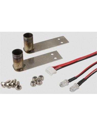 Alu Exaust Pipe set de Ansmann Racing (2) w/red LED