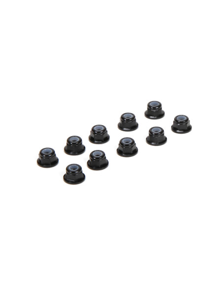 M3 Flanged Aluminum Lock Nuts  Black (10)