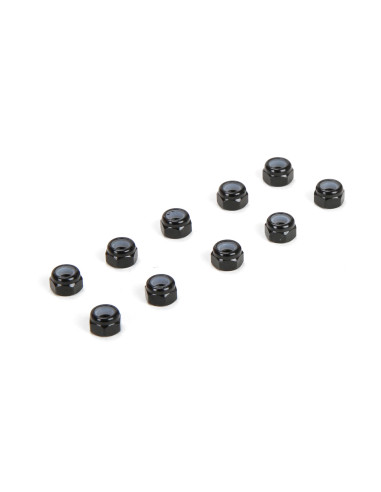 M3 Aluminum Lock Nuts  Black (10)