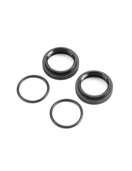 Shock Adjuster Nut with O-ring  Aluminum Black (2): 5B  5T  MINI WRC
