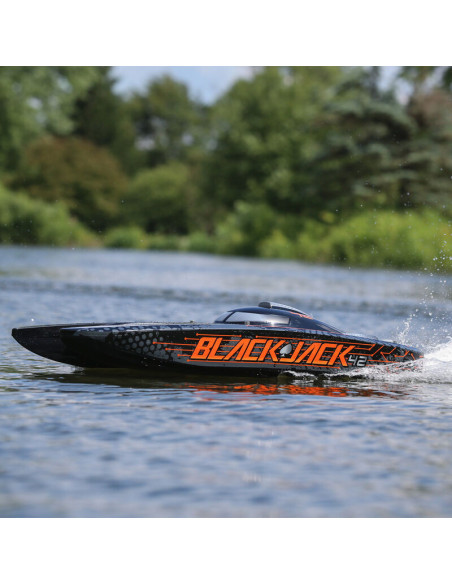 Blackjack 42" 8S Brushless Catamaran RTR: Black-Orange