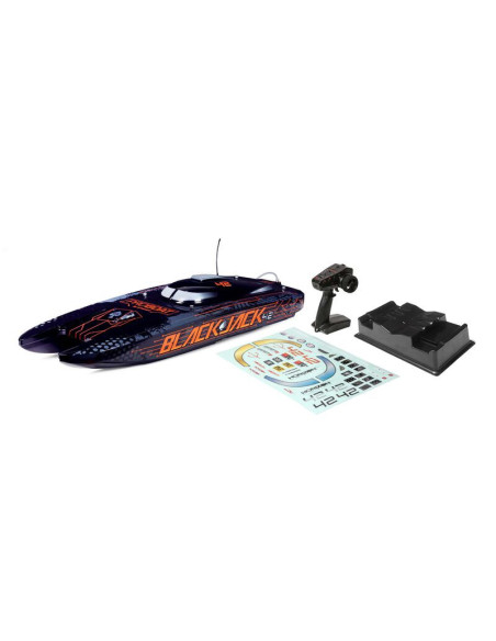 Blackjack 42" 8S Brushless Catamaran RTR: Black-Orange
