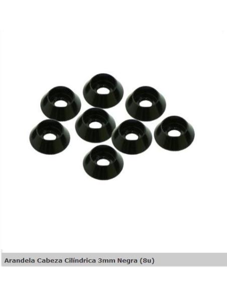 UR1521-N Arandela Cabeza Cilíndrica 3mm Negra (8u)
