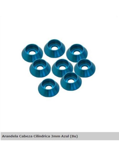 UR1521-A Arandela Cabeza Cilíndrica 3mm Azul (8u)