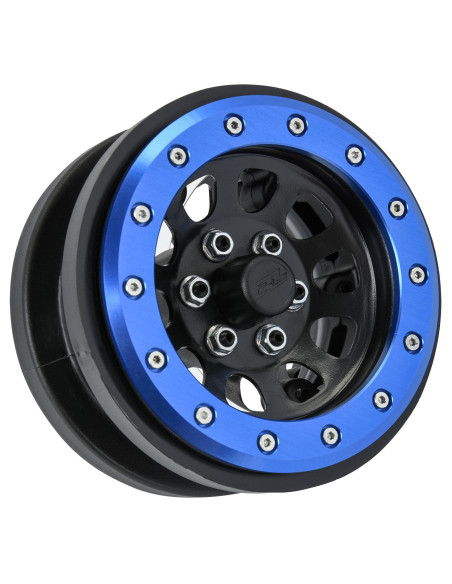 1/6 Steelies Stamped Steel 2.9" Dual Offset SCX6 Wheels Blue/Black