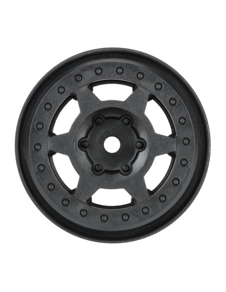 1/10 Holcomb F/R 1.55" 12mm Crawler Bead-Loc Wheels (2) Black